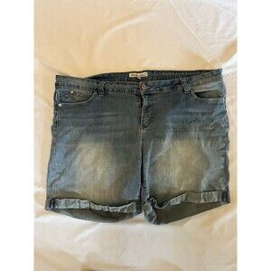 Wannabettabutt Size 20W Shorts Royalty Stretch Denim Distressed Blue